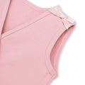 Soft pink sleeveless baby girl romper with shoulder bows, lightweight summer cotton outfit for newborns and infants. #BabyGirlRomper #PinkBabyOutfit #NewbornClothes #InfantRomper #SleevelessBabySuit #SummerBabyWear #CottonBabyClothes #BabyGirlStyle #BabyFashionPakistan #ComfortableBabyWear
