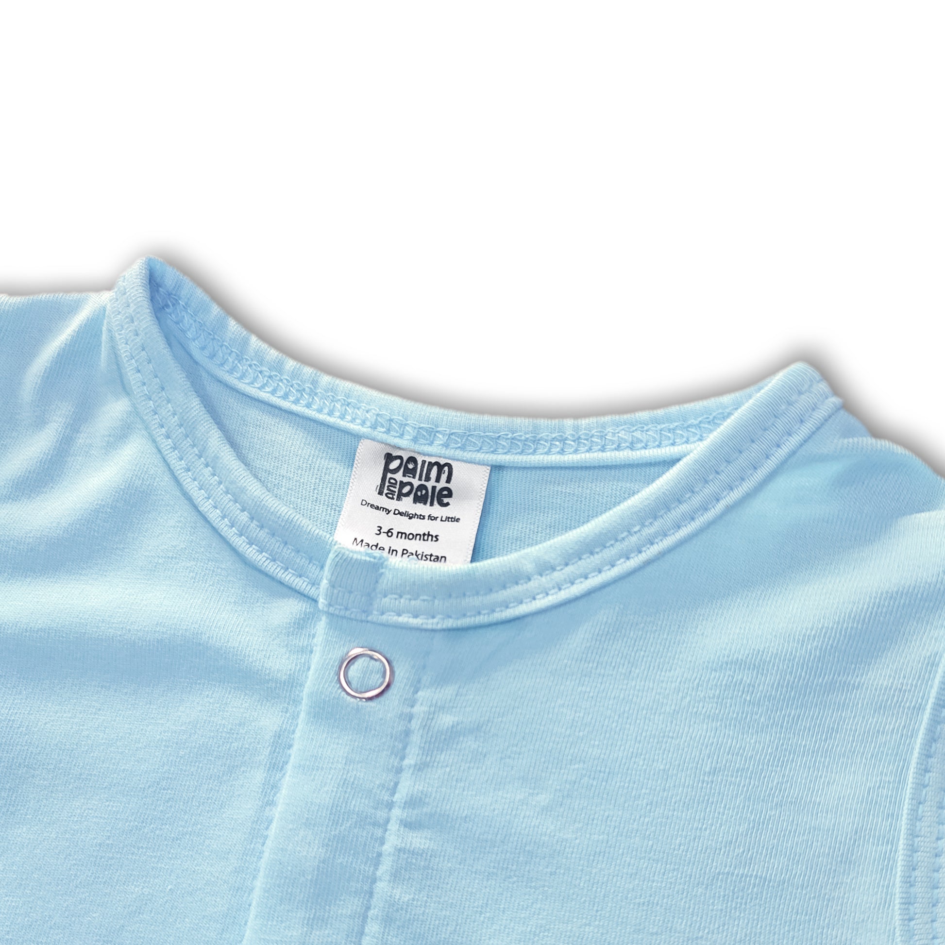 Newborn baby sleeveless romper in light blue with astronaut print, summer cotton outfit for 0-24 months.