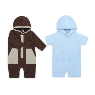 Set of 2 Pack Hoodie Romper