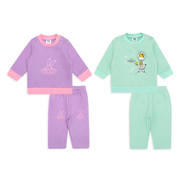 Set of 4 Pack Baby Sweatshirt Trouser Bunny & Space Advanture